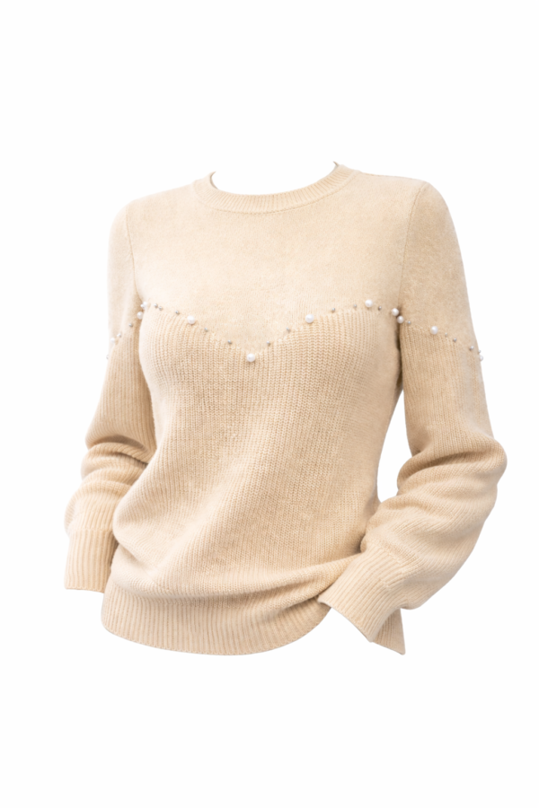 Cream Pearl Knit Sweater