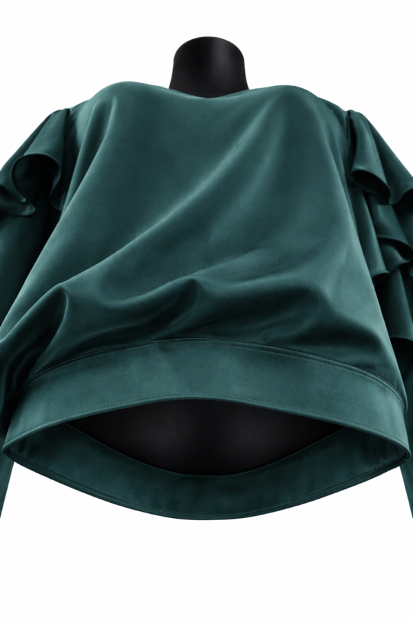 Elegant Ruffle Back Sleeve Blouse