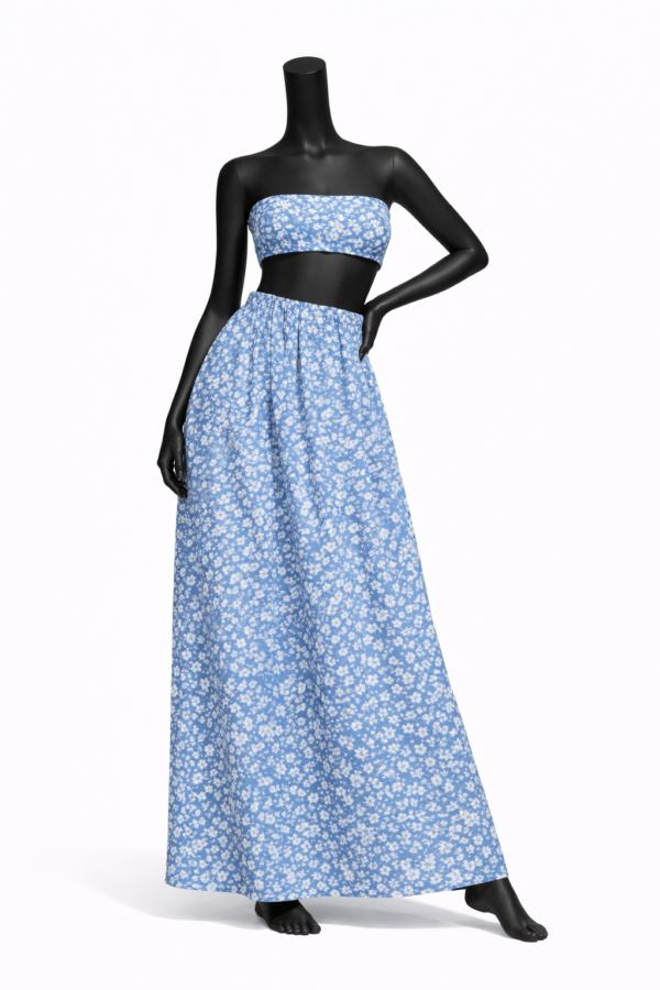 Boho Floral High-Waist Maxi Skirt
