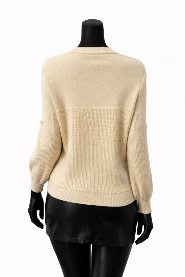 Cream Pearl Knit Sweater
