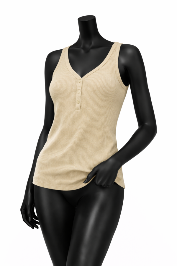 Khaki Ribbed Everyday Tank Top