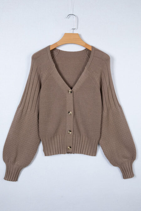 data.jpg Textured V-Neck Button Cardigan