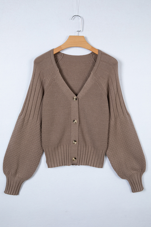 data.jpg Textured V-Neck Button Cardigan