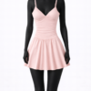 Y2Y V-Neck Ruched Mini Dress with Spaghetti Straps