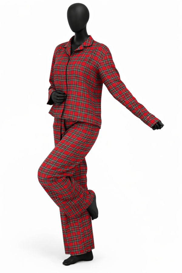 6232DDDE-F156-4F7C-B145-02868510C9FF Womens Plaid Pajama Set-red