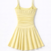 Y2Y V-Neck Ruched Mini Dress with Spaghetti Straps