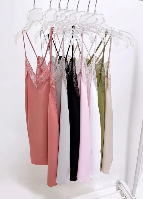 Womens Lace Trim Cami Top