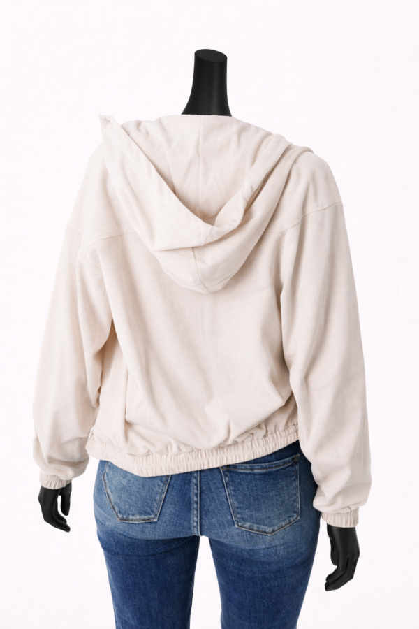 Relaxed Fit Teal Corduroy Zip Hoodie Jacket