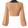 Surplice Ribbed Long Sleeve Crop Top