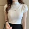 Slim Fit Ribbed Turtleneck Knit Top
