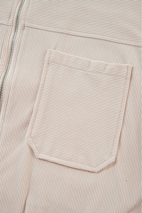 Relaxed Fit Teal Corduroy Zip Hoodie Jacket