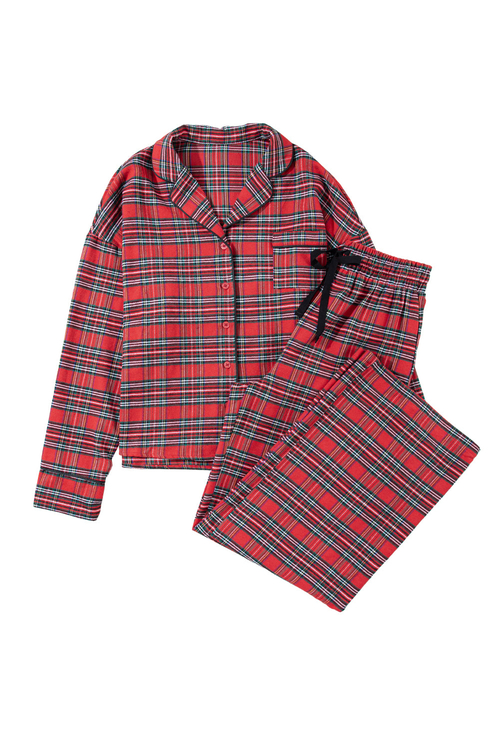d592dfaf4543c6fe.jpg Womens Plaid Pajama Set-red