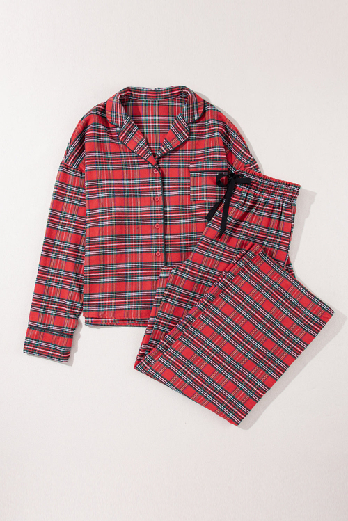 f5debf4013abe085.jpg Womens Plaid Pajama Set-red
