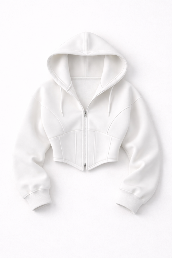 Y2K Zip-Up Corset Hoodie