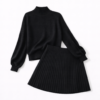 4f7d24e3-0b61-4170-b293-14905b6e4c13 High-Neck Knit Sweater Pleated Mini Skirt Set