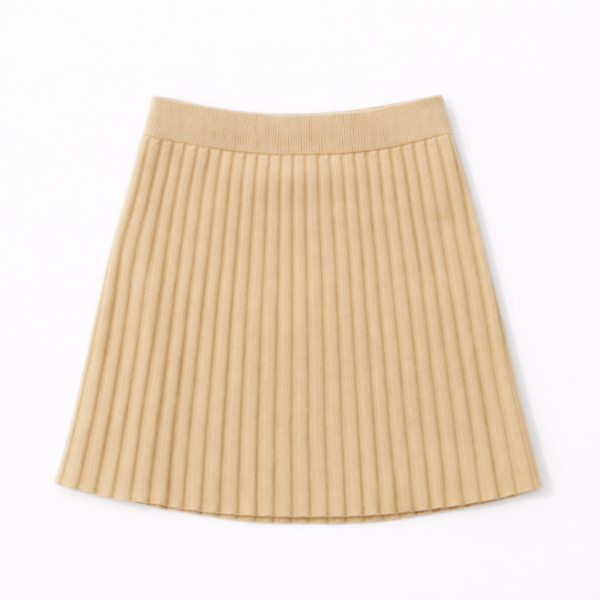 7334df61-57a6-4781-85f8-610267fc7af3 High-Neck Knit Sweater Pleated Mini Skirt Set