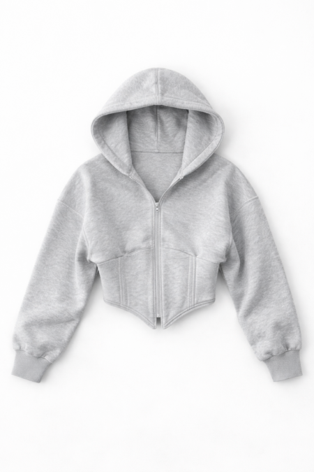 Y2K Zip-Up Corset Hoodie