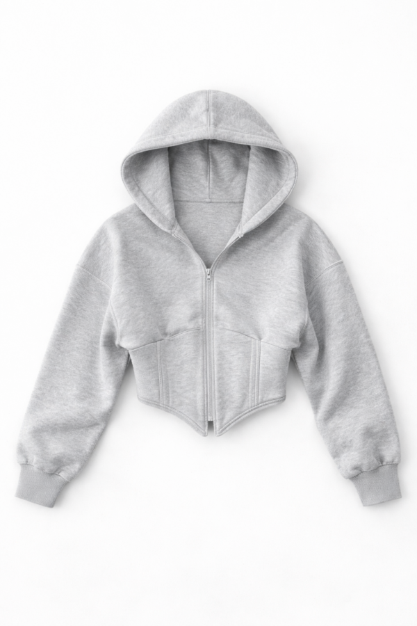 Y2K Zip-Up Corset Hoodie
