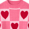 Pink Heart Check Sweater